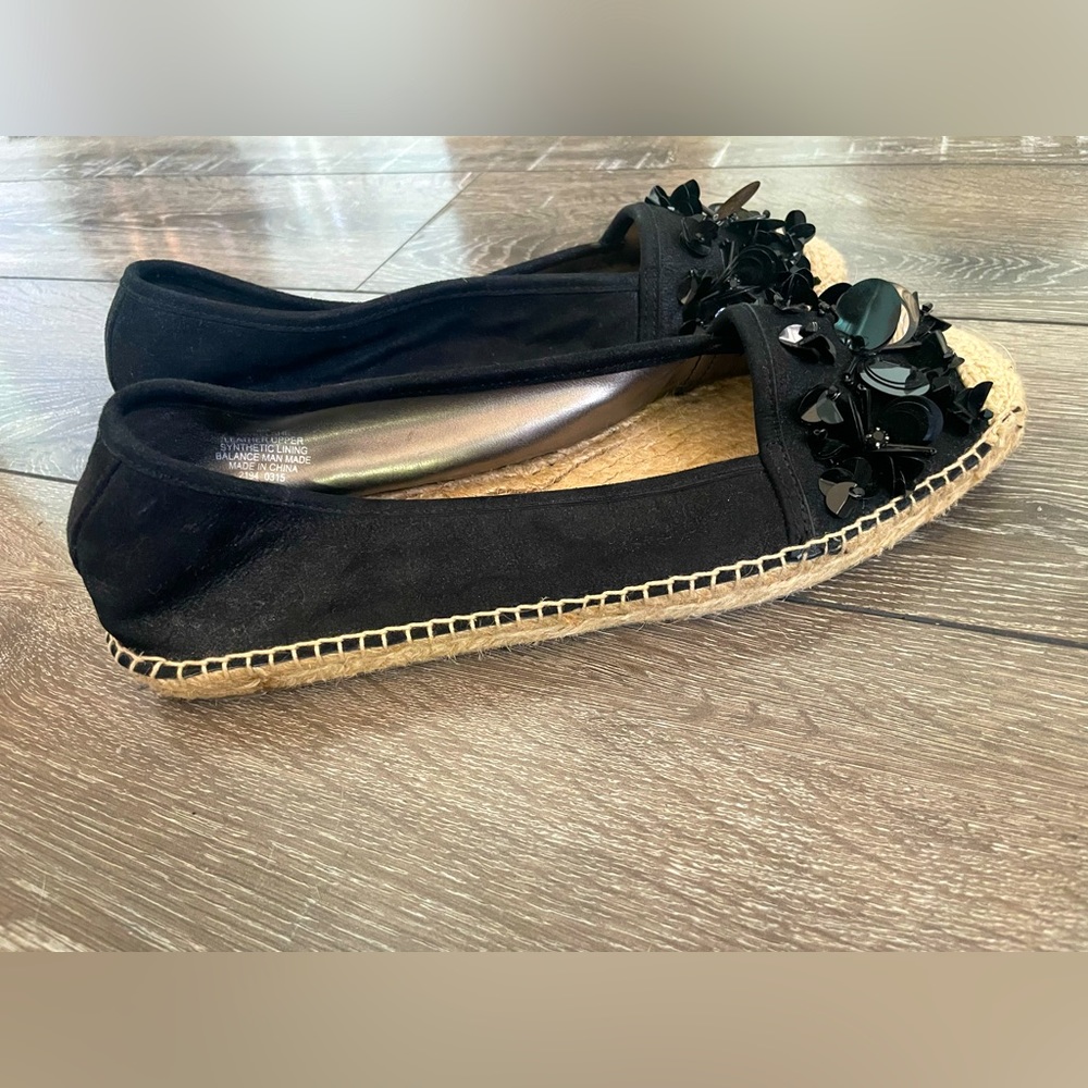 🖤 Nine West - size 8m, women rattan sole, ballerina flats, loafer- worn 1x EUC